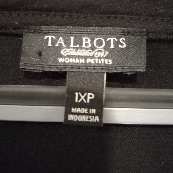 Talbots black 1xp beaded wide crew neck top - Picture 4 of 5